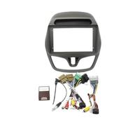 AJHJET Façade D'autoradio Harnais Android 9 Pouces Cadre Câble Navigation Tableau Bord Canbus pour Chevrolet pour Matiz pour Spark pour Baic pour Beat 2015-2018 Dash Entourée(Gray Frame High-End)