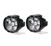 AJHJET Phare Avant Projecteurs Phares Moto Lampe Auxiliaire À Haute Luminosité, Ampoule Antibrouillard 6 LED, Fonctionne Avec Interrupteur(2 pieces)