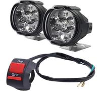 AJHJET Phare Avant Projecteurs Phares Moto Lampe Auxiliaire À Haute Luminosité, Ampoule Antibrouillard 6 LED, Fonctionne Avec Interrupteur(1 jeu)