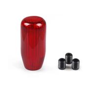 AJHJET Pommeau Levier Vitesse Course En Fibre Carbone Changement Manuel Poignée Ronde Forme Boule Pommeau Levier Vitesse(73MM red)