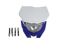 AJHJET Pour WR 450 250 Pour YZ Pour TTR Dirt Bike Motocross Phare Carénage Bleu Blanc H4 Masque Moto De Phare De Travail(Blue White-Bulb)