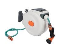 Ajhui 1 Enrouleur De Tuyau D'arrosage Rétractable À Retour Lent Et À Enroulement Automatique, Montage Mural avec Buse De Pulvérisation for Lavage De Voiture