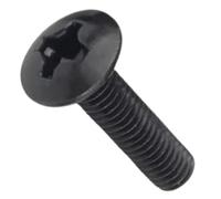 Ajhui Lot de 10 Vis À Tête Bombée M3, Grandes Et Rondes, en Acier Au Carbone Plaqué Noir(16mm)