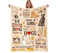 AJIIUSV Cadeaux pour maman de chien pour les femmes Couverture de jet de maman de chien 50x60 pouces Cadeaux pour les amoureux des chiens Juste une fi