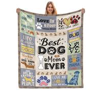 AJIIUSV Cadeaux pour maman de chien pour les femmes Couverture de maman de chien 60x80 pouces Cadeaux pour les amoureux des chiens Cadeaux pour les ma