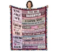 AJIIUSV Couverture cadeau de la part de maman et fille de la part de sa fille, cadeau d'anniversaire pour fille, Noël, Saint-Valentin, Thanksgiving, Nouvel An, 127 x 152,4 cm