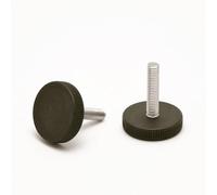 ajile - 1 pièce - Pied molette réglable Ajustable - Vis Acier zingué diam. 6 mm, Longueur 27 mm
