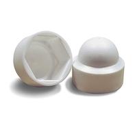 Ajile - 100 Caches Écrous M6 - Clé 10 mm - Protège Écrou Et Vis - Capuchons Plastique Blancs Résistants - Cache Vis Décoratif, Protection Anti-Rouille Et Finition Propre - Bricolage