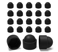 Ajile - 20 Caches Écrous M16 - Clé 24 mm - Protège Écrou Et Vis - Capuchons Plastique Noirs Résistants - Cache Vis Décoratif, Protection Anti-Rouille Et Finition Propre - Bricolage