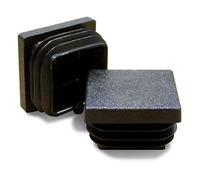 ajile - 4 pièces - Embout à lamelles carré pour tubes 25 x 25 mm - NOIR