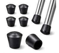 ajile - 4 pièces - Embout Enveloppant Rond en Caoutchouc pour Tubes de diam. 30 mm - Noir - EVR930-M