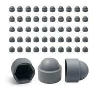 Ajile - 50 Caches Écrous M10 - Clé 17 mm - Protège Écrou Et Vis - Capuchons Plastique Gris Résistants - Cache Vis Décoratif, Protection Anti-Rouille Et Finition Propre - Bricolage