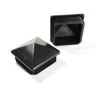 ajile Bouchon Embout Plastique NOIR Carré Pyramide 80 x 80 mm pour Poteau Piquet Clôture Grillage - Sachet de 4 pièces - ECP180x4-FBA
