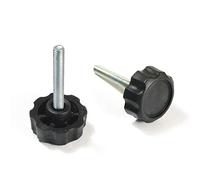 ajile - Bouton Molette de Manœuvre Serrage Diamètre 32 mm - Tige Filetée Diamètre 6 mm (M6) et Longueur 40 mm en Acier Zingué - Sachet de 8 pièces - MBR640x8-FBA