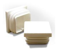 ajile Embout Carré à Ailettes en Plastique BLANC pour Pied Tube de Chaise et Table de Dimension EXTÉRIEURE 40x40 mm - Sachet de 10 Pièces - EPD240x10-FBA