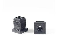 ajile Embout Insert Plastique Carré Noir pour Tube 20 x 20 mm épaisseur 1,6 à 2,0 mm Fileté Taraudé Diamètre 8 mm (M8) - Sachet de 4 pièces