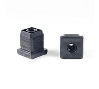 ajile Embout Insert Plastique Carré Noir pour Tube 22 x 22 mm épaisseur 1,6 à 2,0 mm Fileté Taraudé Diamètre 8 mm (M8) - Sachet de 4 pièces