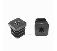 ajile Embout Insert Plastique Carré pour Tube 25 x 25 mm épaisseur 1,0-1,25 mm Fileté Taraudé Diamètre 8 mm (M8) - Sachet de 10 pièces - EFD825x10-FBA