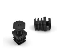 Ajile Embout Réglable Ajustable à Ailettes Entrant Patin Pied de Table Meuble Mobilier Tubulaire Carré en Plastique NOIR pour Tube 20x20 mm - 10 pièces - EMC120x10-FBA