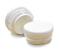 ajile Embout Rond à Ailettes en Plastique Blanc pour Pied Tube de Chaise et Table de Diamètre EXTÉRIEUR 35 mm - Sachet de 10 Pièces - EPS235x10-FBA