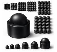 Ajile - Lot de 120 Caches Écrous M4, M5, M6, M8, M10, M12 - Protège Écrou Et Vis - Capuchons Plastique Noirs Résistants - Cache Vis Décoratif, Protection Anti-Rouille Et Finition Propre - Bricolage
