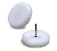 Ajile® - Lot de 24 pièces - Patin glisseur à clouer diam. 18 mm en plastique BLANC - FCL218