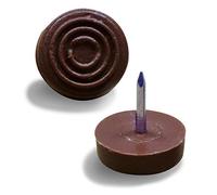 Ajile® - Lot de 24 pièces - Patin glisseur à clouer diam. 18 mm en plastique BRUN - FCL818