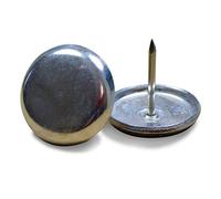 Ajile® - Lot de 24 pièces - Patin glisseur à clouer diam. 20 mm en acier nickelé - FCM920
