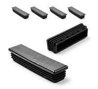 Ajile - Lot De 4 Bouchons Pied de Chaise 150x30mm - Bouchons à Lamelles Plastique Noir À Insérer dans Tube Carré/Rectangulaire - Finition Propre, Anti-Rayure et Anti-Bruit - Mobilier Maison & Pro
