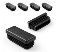 ajile - Lot De 4 Bouchons Pied de Chaise 60x20mm - Bouchons à Lamelles Plastique Noir À Insérer dans Tube Carré/Rectangulaire - Finition Propre, Anti-Rayure et Anti-Bruit - Mobilier Maison & Pro