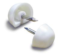 Ajile® - Lot de 50 pièces - Taquet plastique rond d'étagère diam. 16 mm avec méplat, à clouer BLANC - BTE216