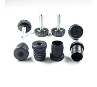 ajile Pied Cranté Fileté Réglable Ajustable pour Mise à Niveau M8 Longueur 30 mm avec Embout Taraudé pour Tube Rond Diamètre Extérieur 20 mm Plastique Noir - 4 pièces - KRC820
