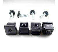 ajile Pied Hexagonal Fileté Réglable Ajustable pour Mise à Niveau M10 Longueur 40 mm avec Embout Taraudé pour Tube Carré 40x40 mm Plastique Noir - 4 pièces - KCH140