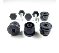 ajile Pied Hexagonal Fileté Réglable Ajustable pour Mise à Niveau M10 Longueur 40 mm avec Embout Taraudé pour Tube Rond Diamètre Extérieur 25 mm Plastique Noir - 4 pièces - KRH125