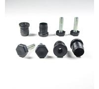 ajile Pied Hexagonal Fileté Réglable Ajustable pour Mise à Niveau M8 Longueur 30 mm avec Embout Taraudé pour Tube Rond Diamètre Extérieur 20 mm Plastique Noir - 4 pièces - KRH820