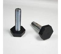 ajile - Pied Hexagonal Réglable Ajustable Base Plastique Clef de 24 mm - Vis Métal Diamètre 10 mm (M10) Longueur 40 mm - Sachet de 8 pièces - PRH140x8-FBA