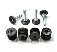 Ajile Pied Support Vérin Fileté Réglable Ajustable pour Mise à Niveau M10 Longueur 50 mm avec Embout Taraudé pour Tube Rond Diamètre EXTERIEUR 40 mm plastique NOIR - 4 pièces - PXR140x4-FBA