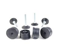 ajile Pied Vérin Fileté Réglable Ajustable pour Mise à Niveau M10 Longueur 50 mm avec Embout Taraudé pour Tube Rond Diamètre Extérieur 50 mm Plastique Noir - 4 pièces - KRX150