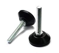 ajile - Pied Vérin Réglable Ajustable Base Plastique Diamètre 40 mm - Vis Métal Diamètre 8 mm (M8) Longueur 50 mm - Sachet de 8 pièces - PFY485x8-FBA