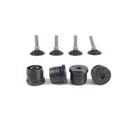 ajile Pied Vérin Rotule Polyamide Fileté Réglable Orientable pour Mise à Niveau M10 Longueur 32 mm avec Embout Taraudé pour Tube Rond Diamètre Extérieur 50 mm Plastique Noir - 4 pièces - KRP150