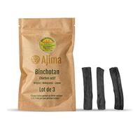 Ajima Binchotan Charbon Actif Eau - Baton de Charbon Bio Purificateur d'Eau Naturel x3 - Chaque Baton Filtre Environ 1.5 L - Charbon de Chêne de Wakayama Vrai - Idéal pour Filtrer l'Eau en Carafe