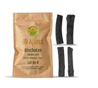 Ajima Binchotan Charbon Actif Eau - Baton de Charbon Bio Purificateur d'Eau Naturel x4 - Chaque Baton Filtre Environ 1.5 L - Charbon de Chêne de Wakayama Vrai - Idéal pour Filtrer l'Eau en Carafe
