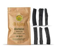 Ajima Binchotan Charbon Actif Eau - Baton de Charbon Bio Purificateur d'eau Naturel x6 - Chaque Baton Filtre Environ 1.5 L - Charbon de Chêne de Wakayama Vrai - Idéal pour Filtrer l'eau en Carafe