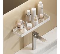 AJINGELA Étagère de rangement murale flottante en métal et verre, étagère murale de salle de bain, étagère de salle de bain, économie d'espace, antirouille extra forte (30 cm)