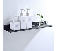 AJINGELA Étagère murale flottante en métal pour salle de bain - Économie d'espace - Antirouille - Extra solide - 50 cm - Noir