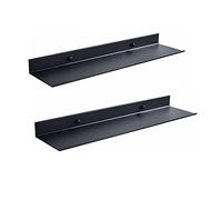 AJINGELA Lot de 2 étagères flottantes en métal avec support mural noir pour économiser de l'espace, antirouille, très solides, étagères flottantes (60 cm, lot de 2 pièces)