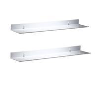 AJINGELA Lot de 2 étagères murales flottantes en métal pour salle de bain, économise de l'espace, antirouille, capacité de charge extra forte (60 cm)