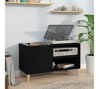 AJJHUUKI Armoire à disques noire 84,5 x 38 x 48 cm en bois d'ingénierie, armoires et rangement