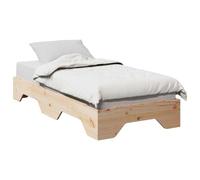 AJJHUUKI Beds & Accessories Cadre de lit empilable en bois massif sans matelas 75 x 190 cm