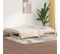 AJJHUUKI Beds & Accessories Lit gigogne en pin massif sans matelas 2 x 80 x 200 cm